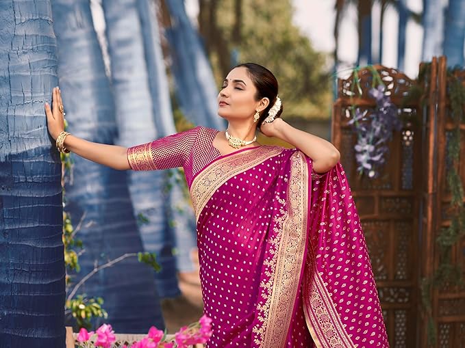 manohari women's trendy banarasi satin silk woven saree with heavy jacquard work, elegant design, silk saree with maching lace border unstitched blouse piece for weddings & festive occasions manohari women's trendy banarasi satin silk woven saree with heavy jacquard work, elegant design, silk saree with maching lace border unstitched blouse piece for weddings & festive occasions
