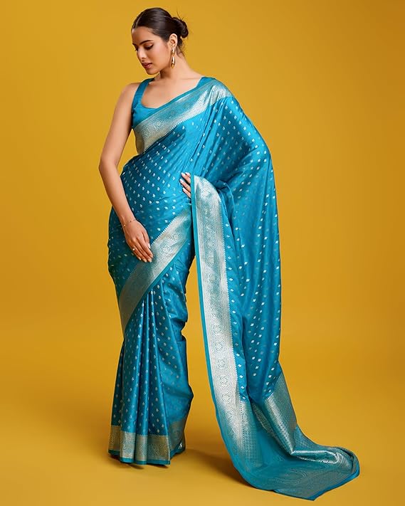 monjolika fashion women's blushing banarasi silk saree zari woven work enhanced elegance comes with unstitched blouse piece monjolika fashion women's blushing banarasi silk saree zari woven work enhanced elegance comes with unstitched blouse piece