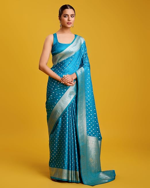 monjolika fashion women's blushing banarasi silk saree zari woven work enhanced elegance comes with unstitched blouse piece monjolika fashion women's blushing banarasi silk saree zari woven work enhanced elegance comes with unstitched blouse piece