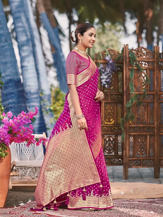 manohari women's trendy banarasi satin silk woven saree with heavy jacquard work, elegant design, silk saree with maching lace border unstitched blouse piece for weddings & festive occasions manohari women's trendy banarasi satin silk woven saree with heavy jacquard work, elegant design, silk saree with maching lace border unstitched blouse piece for weddings & festive occasions