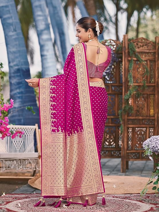 manohari women's trendy banarasi satin silk woven saree with heavy jacquard work, elegant design, silk saree with maching lace border unstitched blouse piece for weddings & festive occasions manohari women's trendy banarasi satin silk woven saree with heavy jacquard work, elegant design, silk saree with maching lace border unstitched blouse piece for weddings & festive occasions